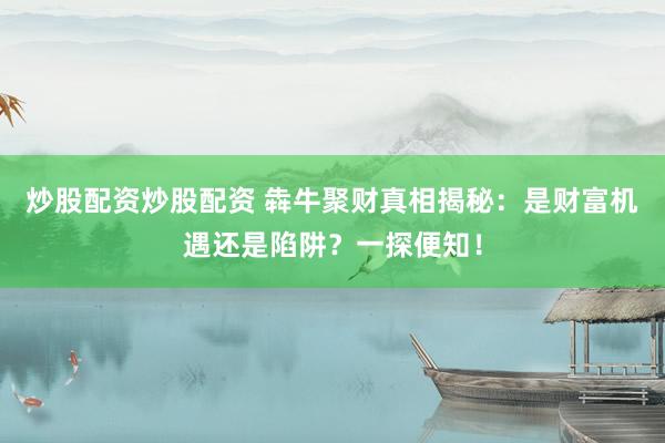 炒股配资炒股配资 犇牛聚财真相揭秘：是财富机遇还是陷阱？一探便知！