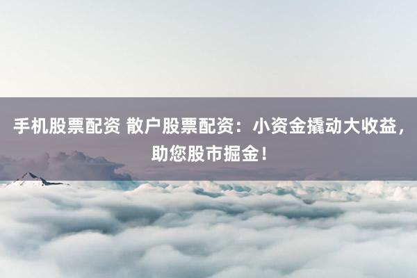 手机股票配资 散户股票配资：小资金撬动大收益，助您股市掘金！