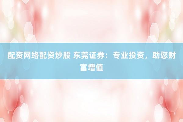 配资网络配资炒股 东莞证券：专业投资，助您财富增值