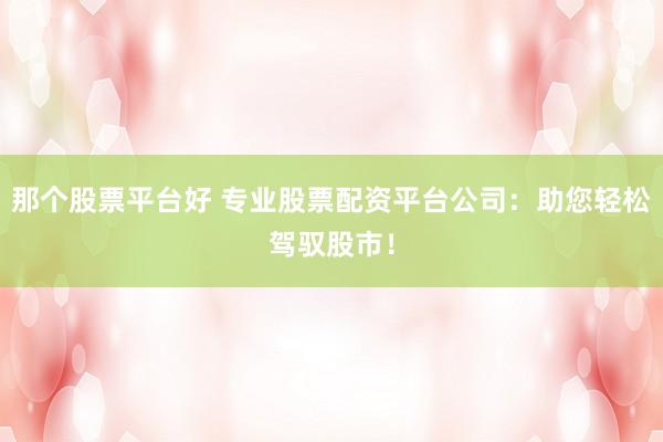 那个股票平台好 专业股票配资平台公司：助您轻松驾驭股市！