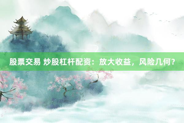 股票交易 炒股杠杆配资：放大收益，风险几何？