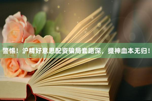 警惕！沪精好意思配资骗局套路深，提神血本无归！