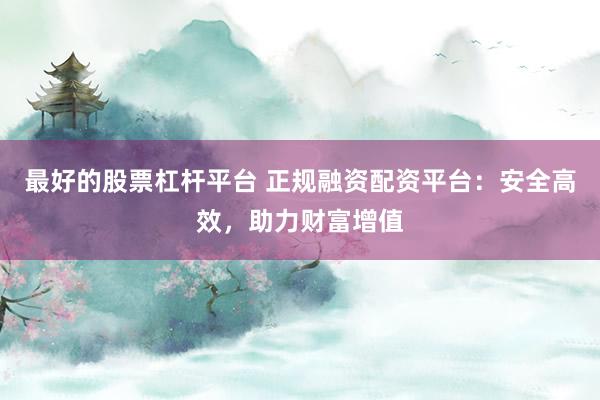 最好的股票杠杆平台 正规融资配资平台：安全高效，助力财富增值