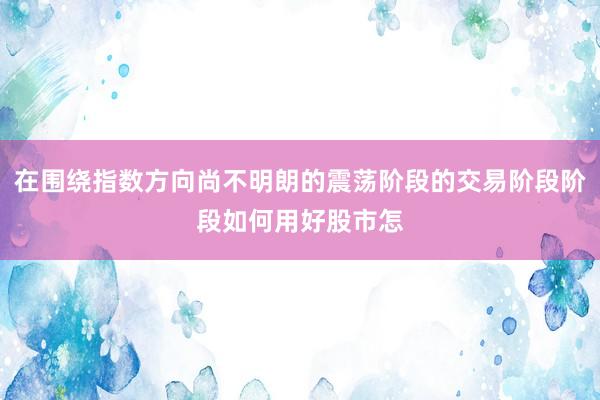 在围绕指数方向尚不明朗的震荡阶段的交易阶段阶段如何用好股市怎
