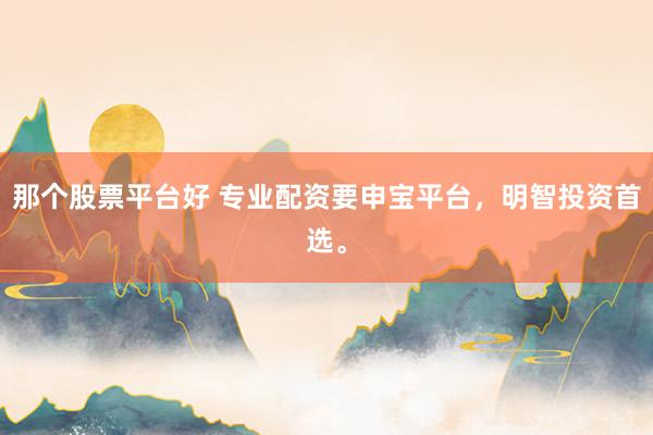 那个股票平台好 专业配资要申宝平台，明智投资首选。